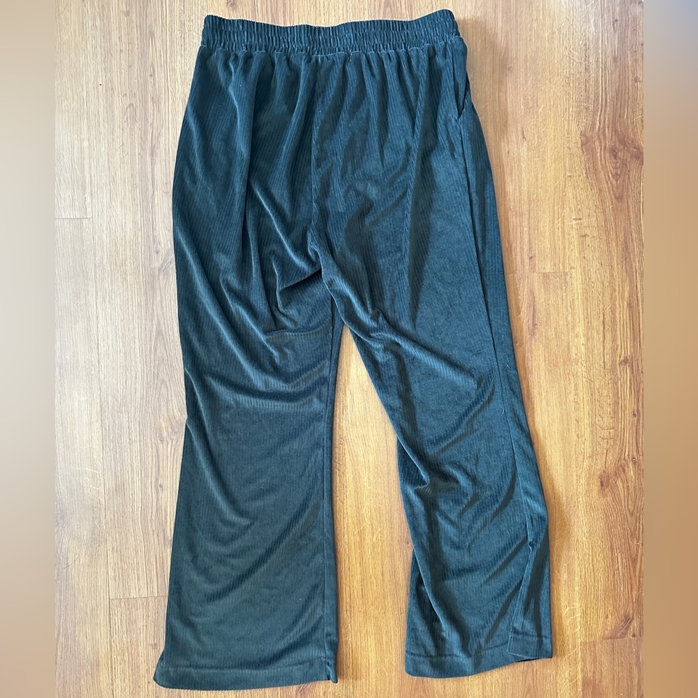Adidas Hyperglam Ribbed Velour Flared Leg Pants - Picture 6 of 6